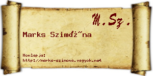 Marks Szimóna névjegykártya